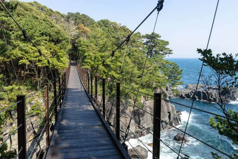 Jogasaki coast with suspension bridge