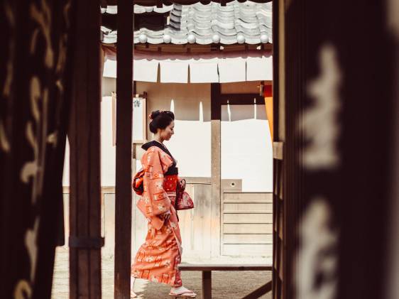 Kimono wearing Geisha